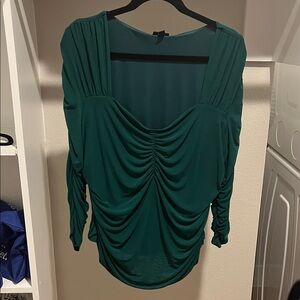 Torrid Teal Ruched Blouse